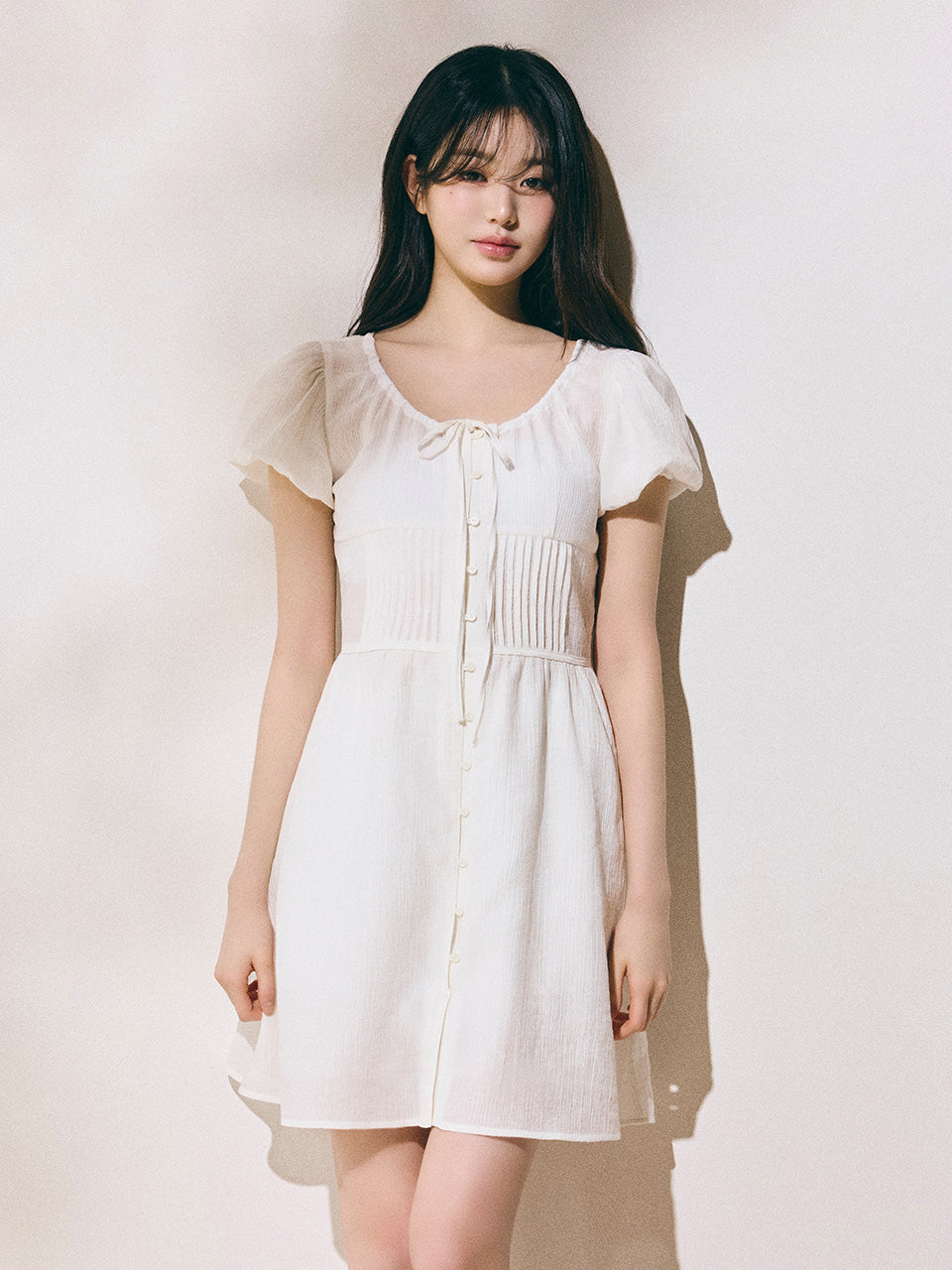 rolarola RIBBON LACE MINI ONEPIECE WHITE (Jang Wonyoung WAER) rolarola  DKshop
