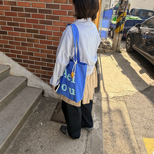 Aeiou Logo Bag (Cotton 100%) Aquamarine Aeiou  DKshop
