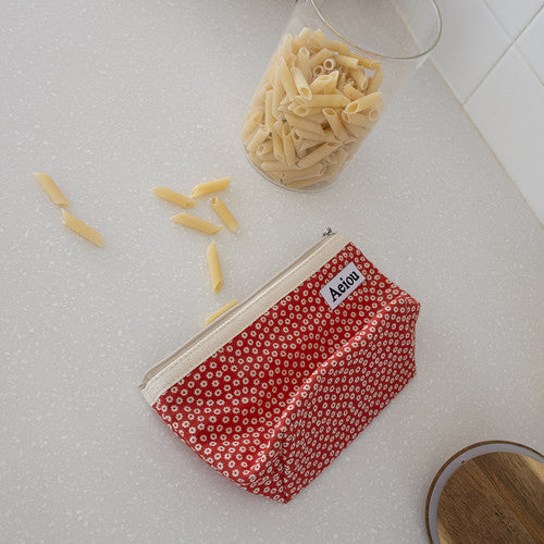 Aeiou Basic Pouch (L size) Flower Apron Red Aeiou  DKshop