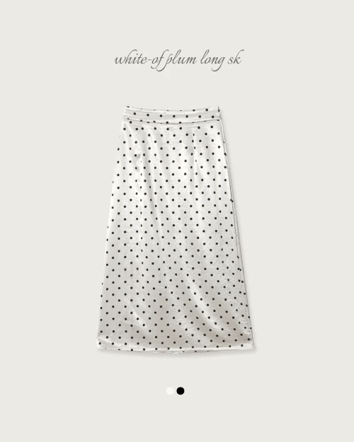 CLOUDEMOTION Coty of Dot Satin Long Skirt CLOUDEMOTION  DKshop