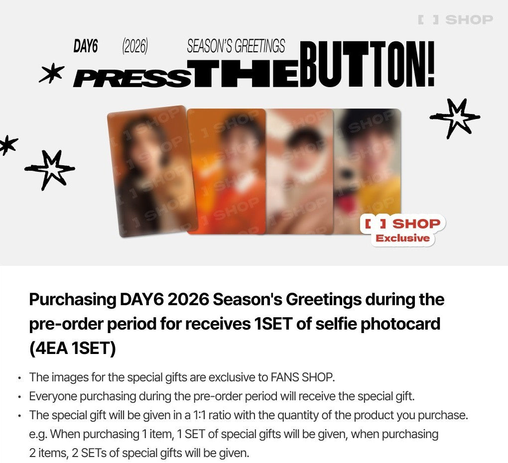 [PRE-ORDER] DAY6 - 2026 SEASON'S GREETINGS [PRESS THE BUTTON] DAY6  DKshop