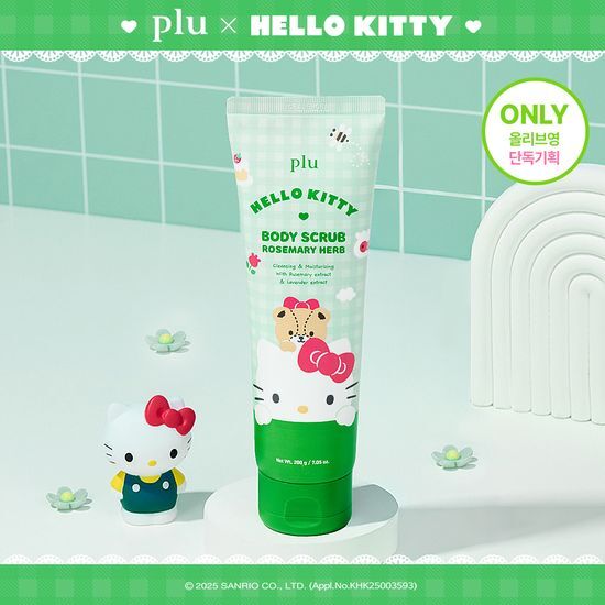 [plu X HELLO KITTY EDITION] BODY SCRUB ROSEMARY HERB plu  DKshop