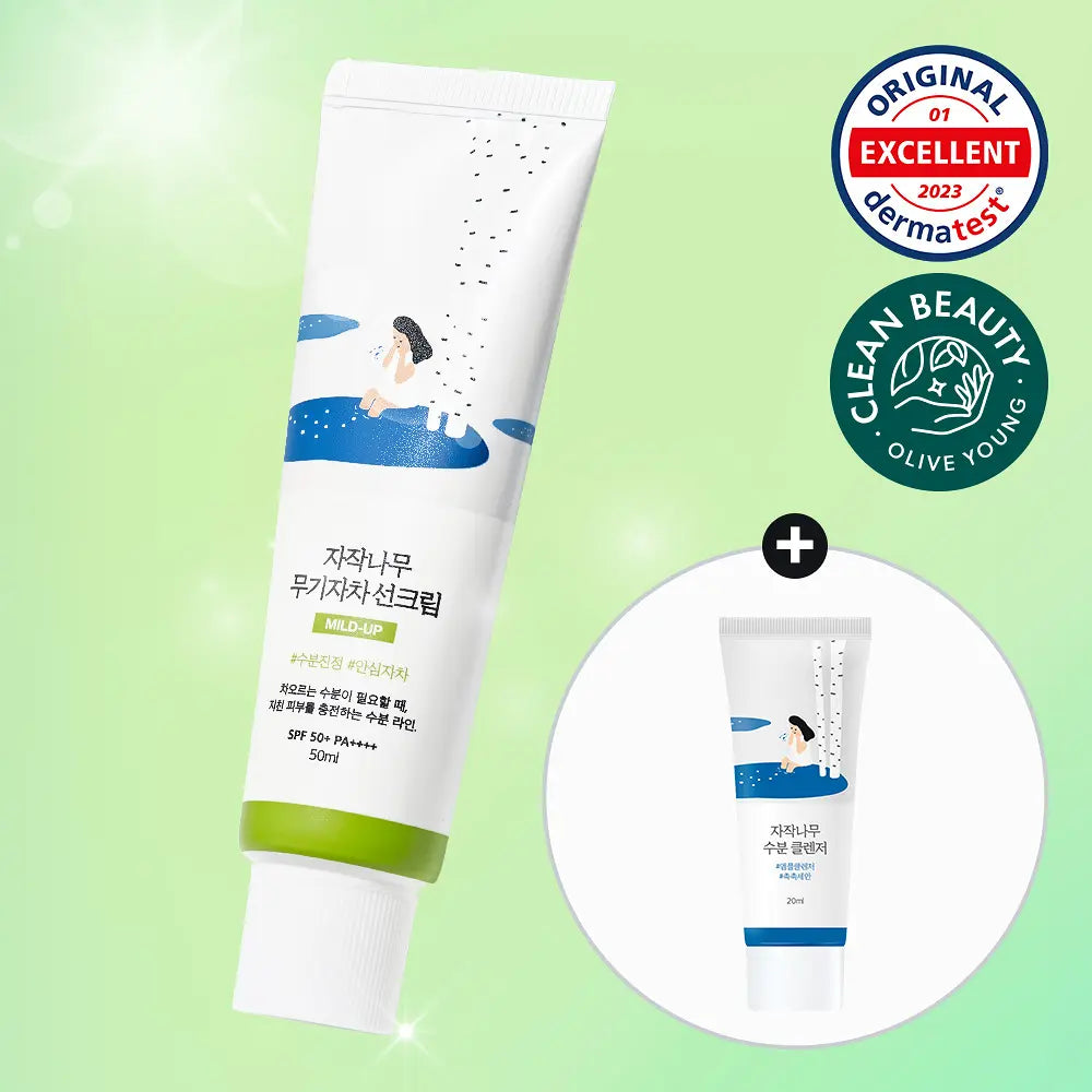 ROUND LAB Birch juice Moisturizing Mild-up Sunscreen 50ml (+Cleanser 20ml) ROUND LAB  DKshop