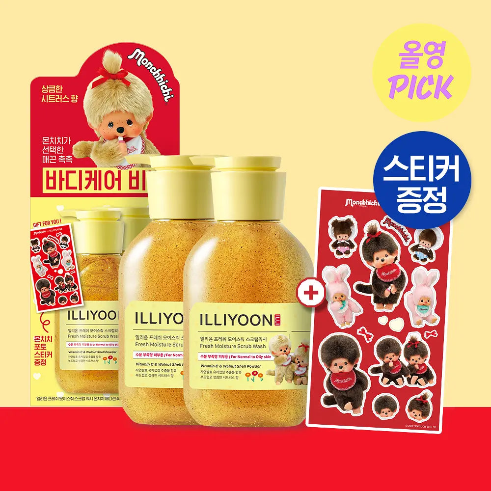 [ILLIYOON X monchhichi] FRESH MOISTURE SCRUB WASH 400ml*2ea ILLIYOON  DKshop