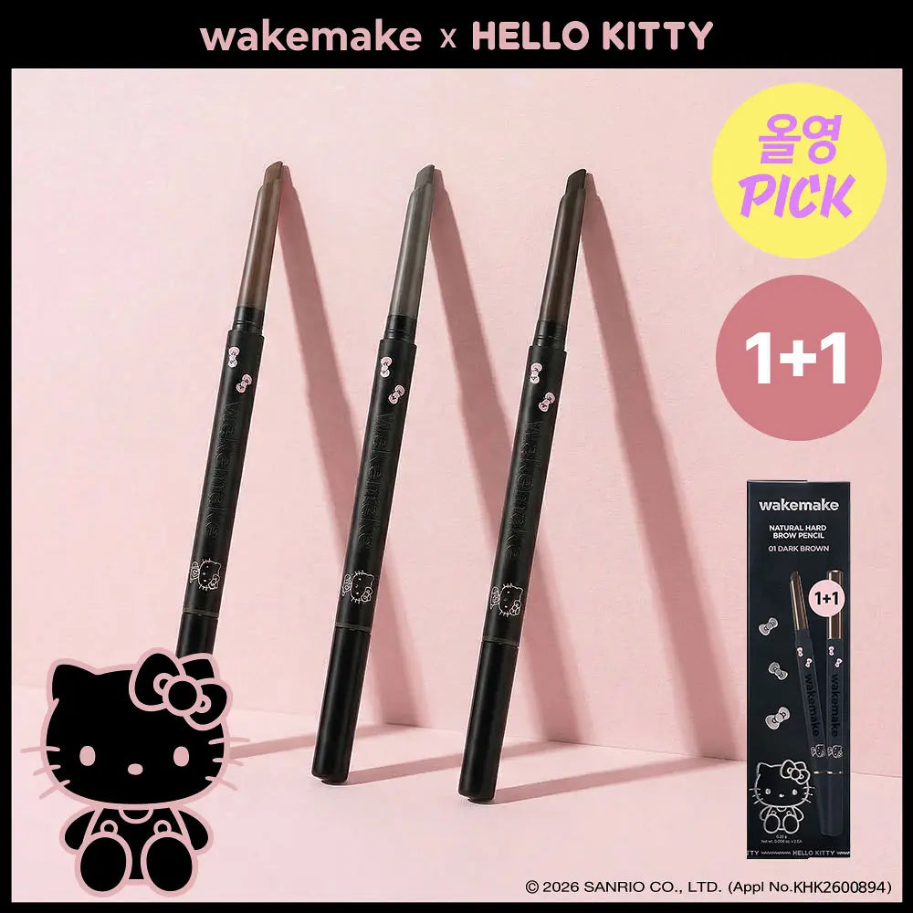 [Hello Kitty Black Edition] WAKEMAKE Natural Hard Brow Pencil 1+1 WAKEMAKE  DKshop