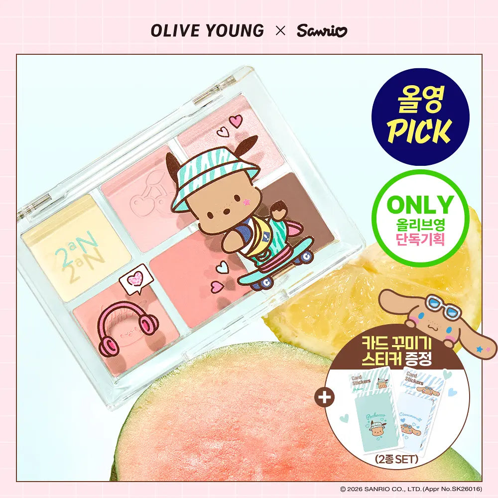 [2aN X Sanrio] Better Me Eye Palette + Card Sticker 2ea 2aN  DKshop