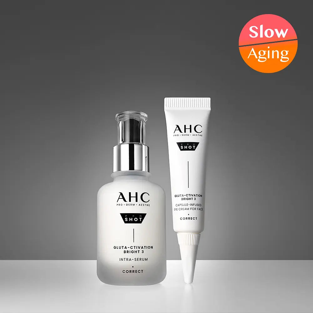 AHC PRO SHOT GLUTA-CTIVATION BRIGHT 3 INTRA SERUM 40ml (+Eye Cream 10ml) AHC  DKshop