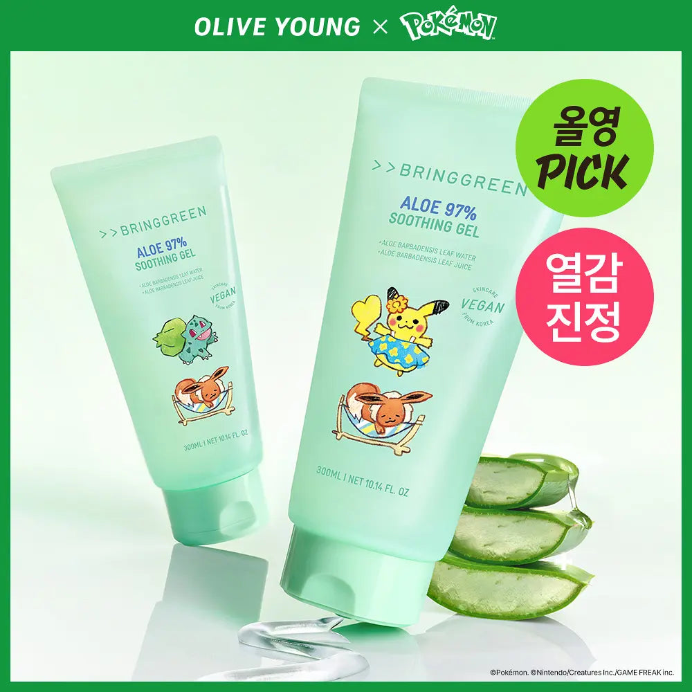 [BRINGGREEN X Pokémon] Aloe 97% Soothing Gel 300ml * 2ea BRINGGREEN  DKshop