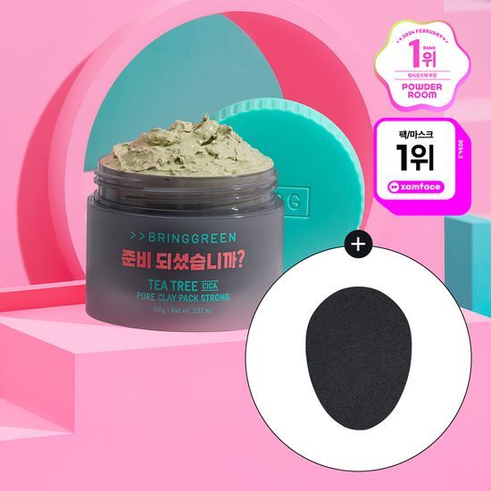 [SQUID GAME EDITION] BRINGGREEN TEA TREE CICA PORE CLAY PACK STRONG 100g (+100g)