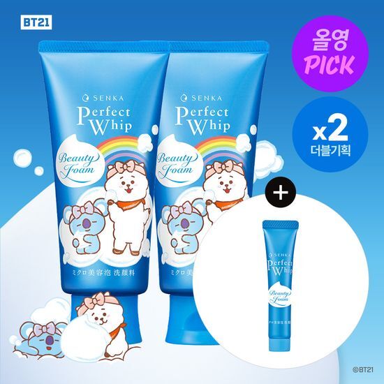 [SENKA X BT21] Perfect Whip Facial Wash 120g (1+1) (+15g)