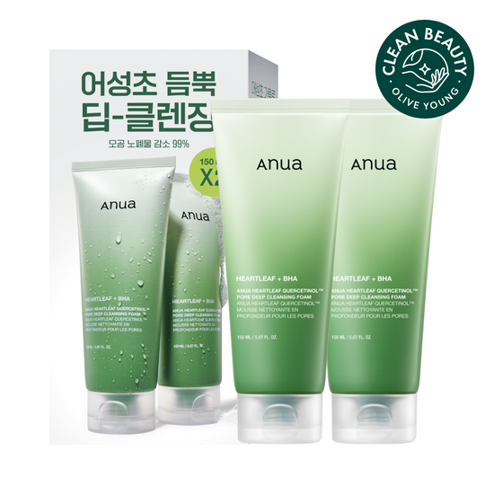 Anua HEARTLEAF QUERCETINOL PORE DEEP CLEANSING FOAM 150ml (1+1) Anua  DKshop