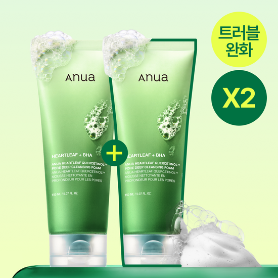 Anua HEARTLEAF QUERCETINOL PORE DEEP CLEANSING FOAM 150ml (1+1) Anua  DKshop
