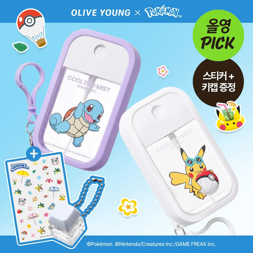 [MUMCHIT X Pokémon] COOL DEO MIST 50ml (+Sticker +Key Cap Keyring) MUMCHIT  DKshop