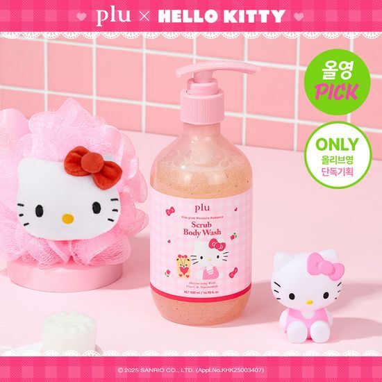 [plu X HELLO KITTY EDITION] Moisture Glow Scrub Body Wash plu  DKshop