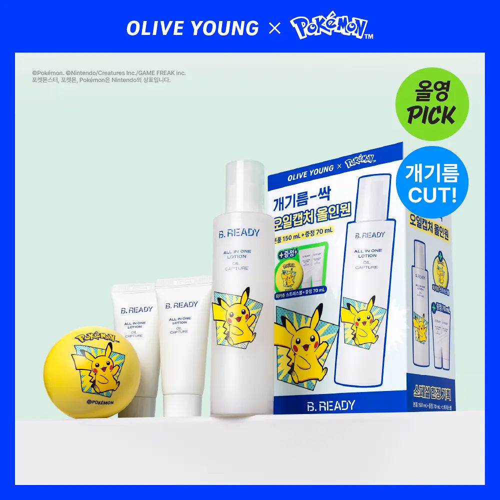 [B.READY X Pokémon] All-In-One Oil Capture Lotion 150ml + Pikachu Stress Ball B.READY  DKshop