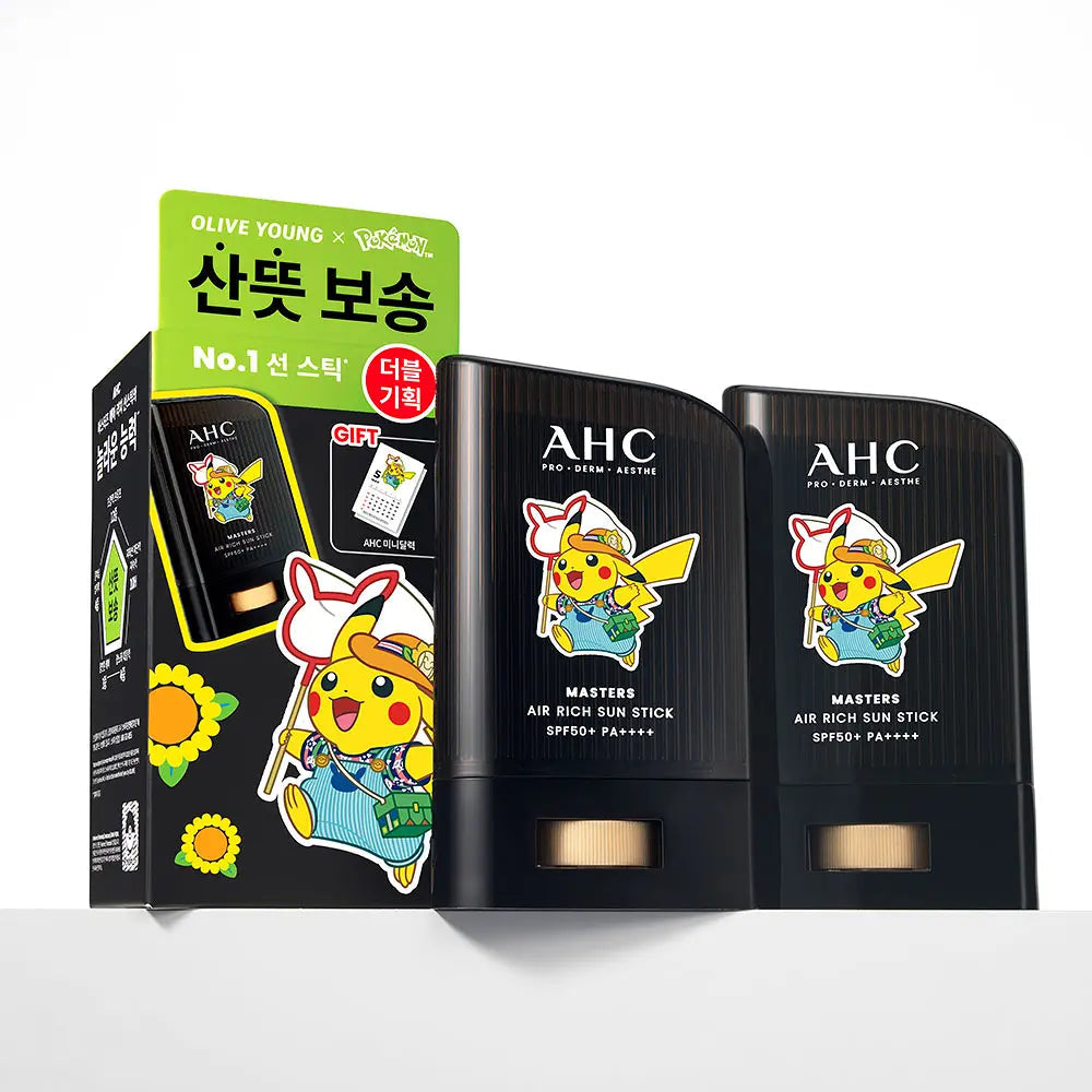 [AHC X Pokémon] MASTERS AIR RICH SUN STICK 50ml (1+1) (+Pokémon Mini Calendar) AHC  DKshop