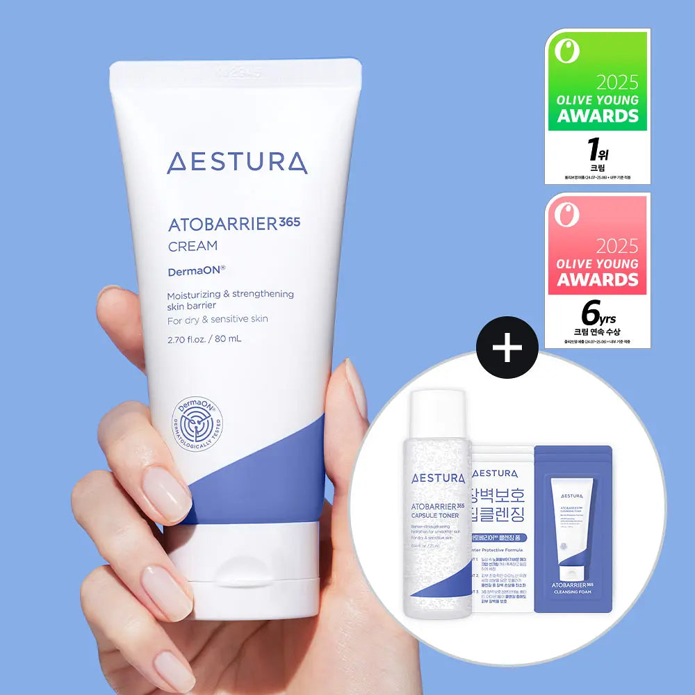 AESTURA ATOBARRIER 365 CREAM 80ml + Toner 25ml + Cleansing Foam 3g*3ea AESTURA  DKshop