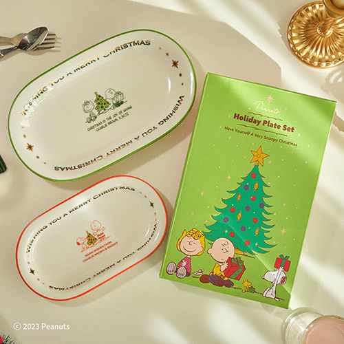 Peanuts Holiday Plate 2P Set