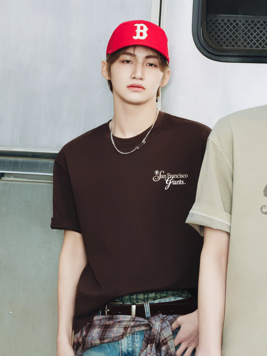 [MLB X KIOF] Sheriff Lettering Semi-Oversized Short-Sleeve T-Shirt MLB  DKshop