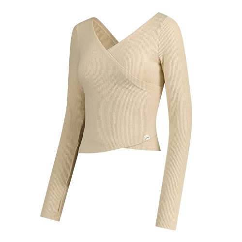 andar Ribbed Knit Wrap-Style Long Sleeve andar  DKshop