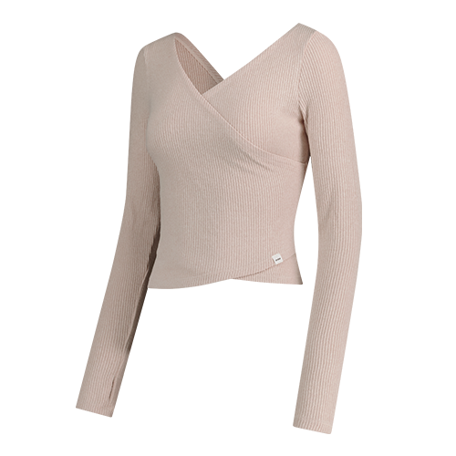 andar Ribbed Knit Wrap-Style Long Sleeve andar  DKshop