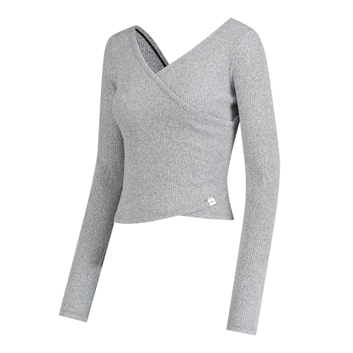 andar Ribbed Knit Wrap-Style Long Sleeve andar  DKshop