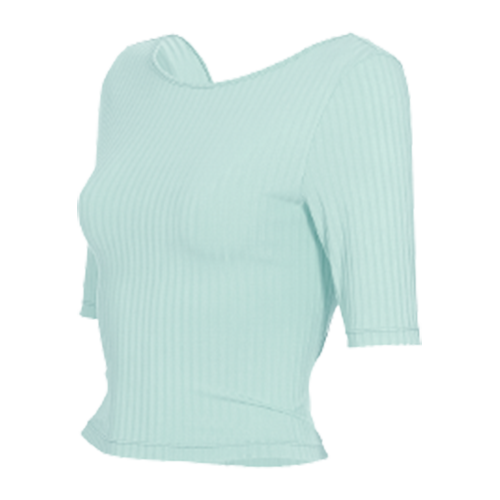 andar Ribbed Open Back Crop Top andar  DKshop