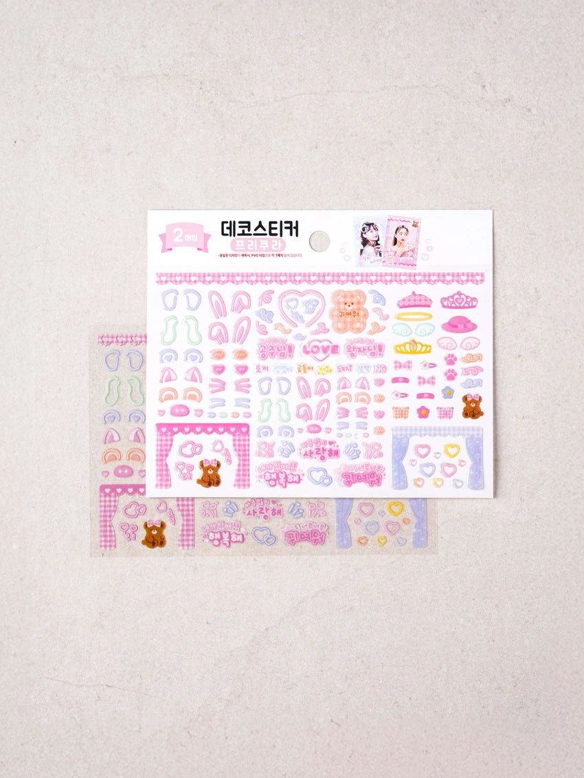 DAISO Polco Deco Sticker Set (2 Sheets – Purikura Style) DAISO  DKshop