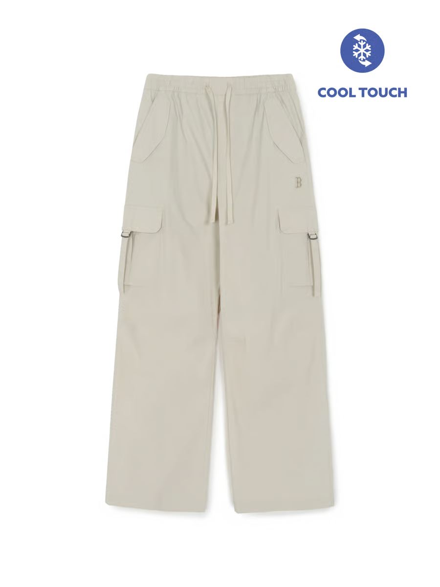 [MLB X KIOF] Women's Cotton-Touch Strap Cargo Semi-Wide Pants MLB  DKshop