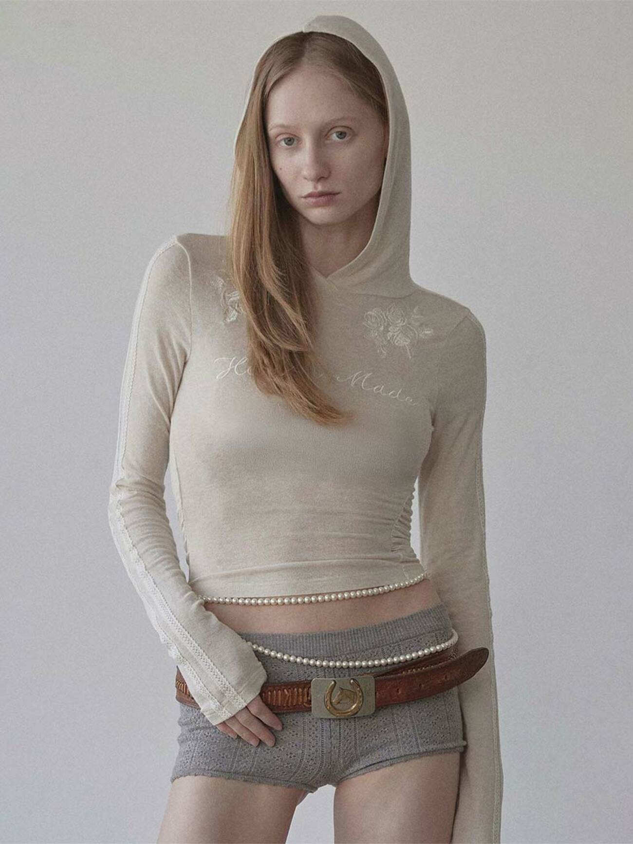 SCULPTOR Rose Angora Hoodie Tee SCULPTOR  DKshop