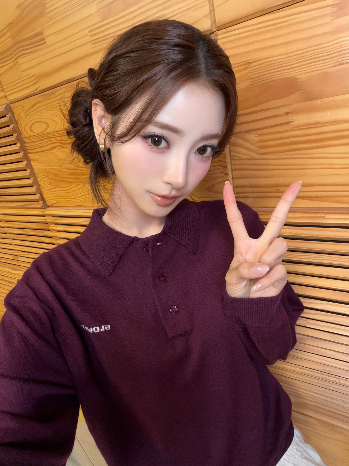 [GLONY] Nest Polo Mini Dress Wine (MEOVV Anna wear) GLONY  DKshop