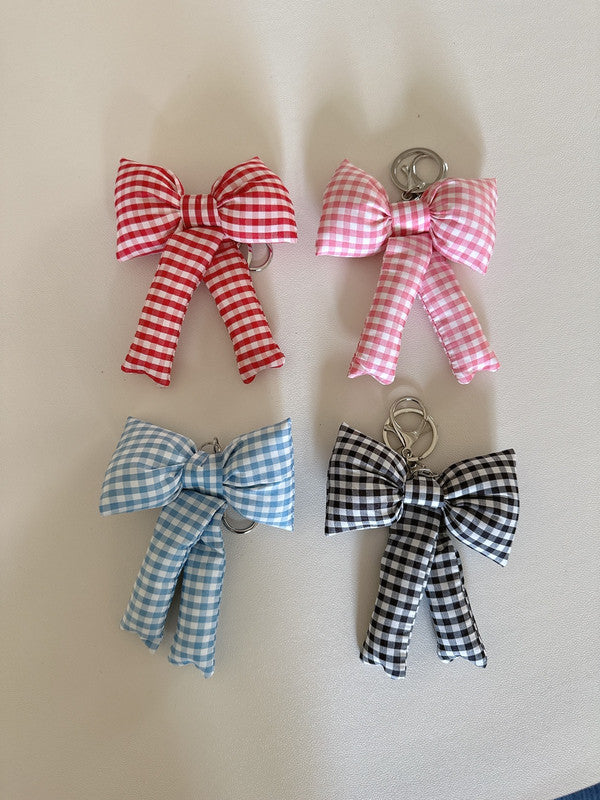 Puffy Padded Bow Keyring - Bag Charm Deco Cute Ribbon | DKshop