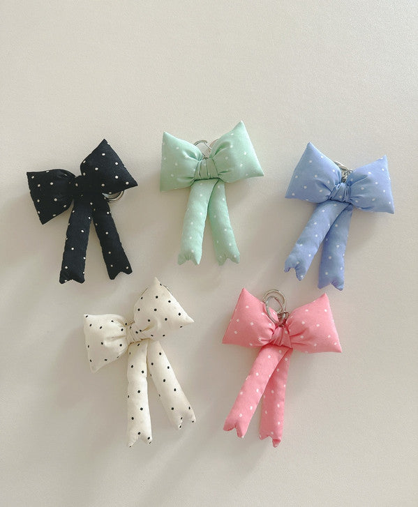 Puffy Padded Bow Keyring - Bag Charm Deco Cute Ribbon | DKshop