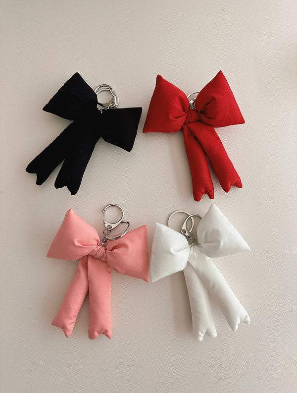 Puffy Padded Bow Keyring - Bag Charm Deco Cute Ribbon | DKshop