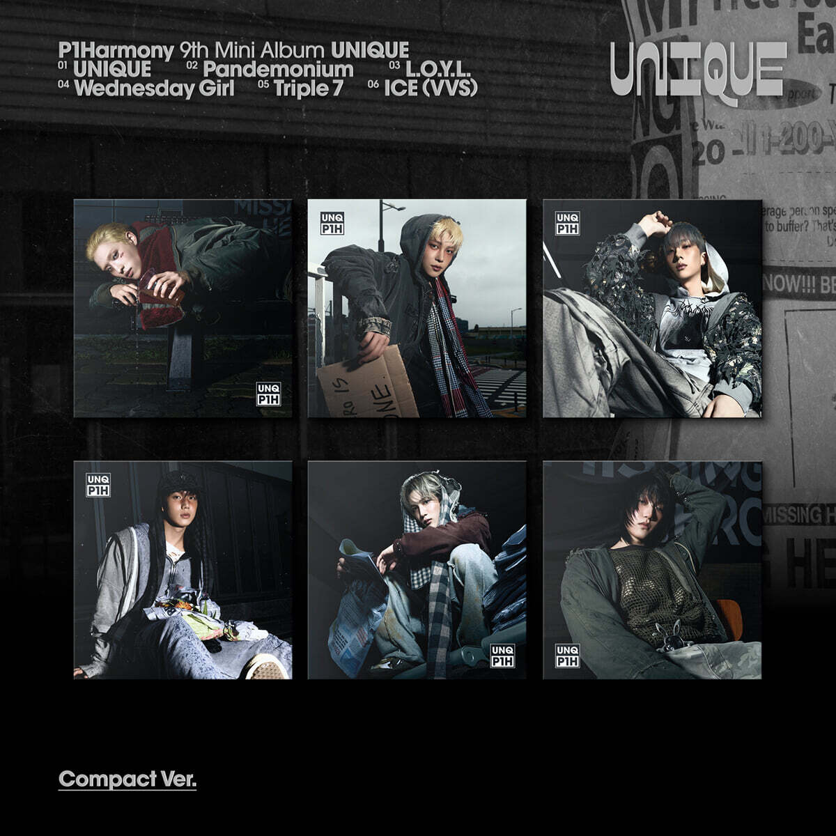 [PRE-ORDER] P1Harmony - 9th Mini Album UNIQUE (Compact Ver.) (Random Ver.) P1Harmony  DKshop