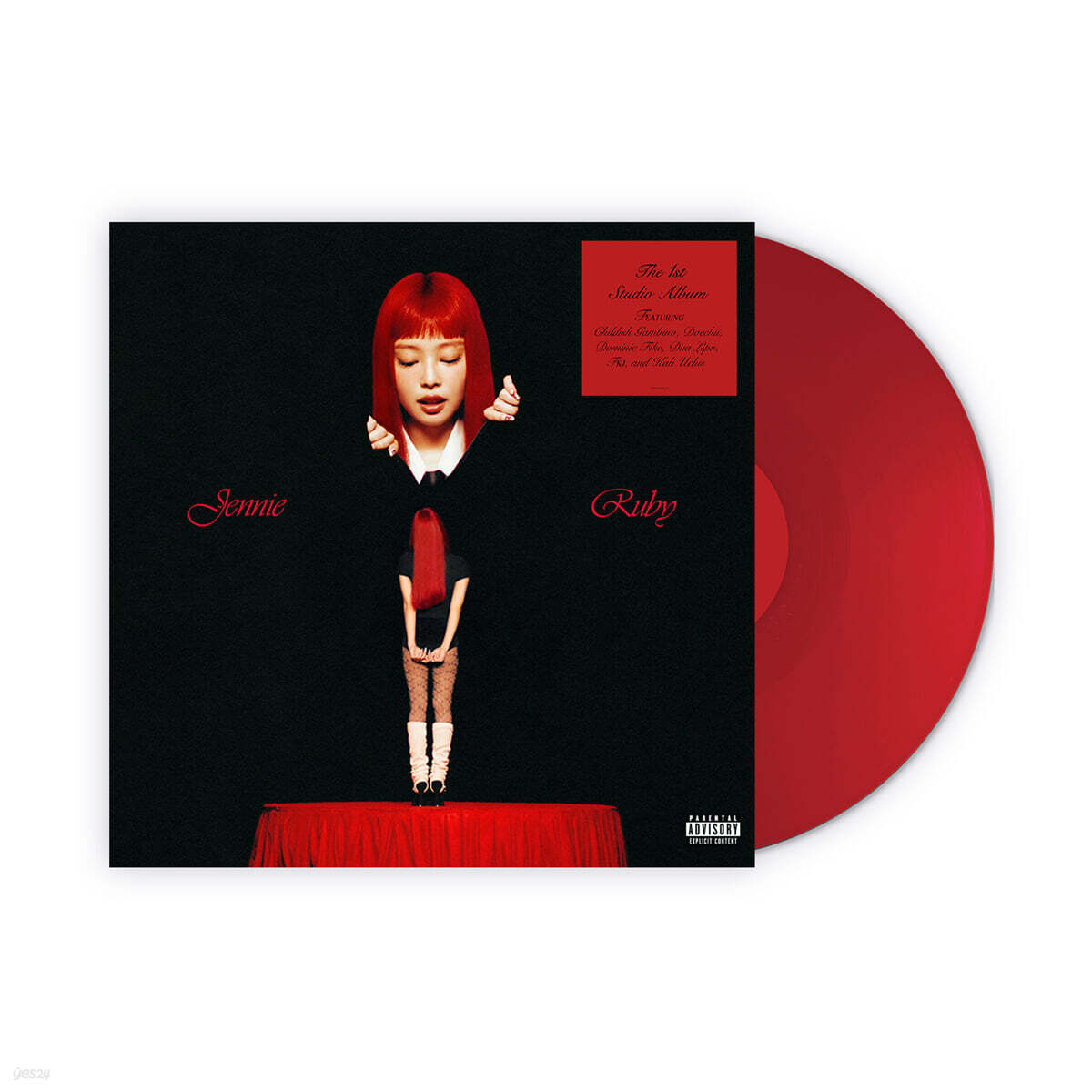JENNIE - The 1st Studio Album Ruby (Unsigned) (Red Color LP) BLACKPINK  DKshop