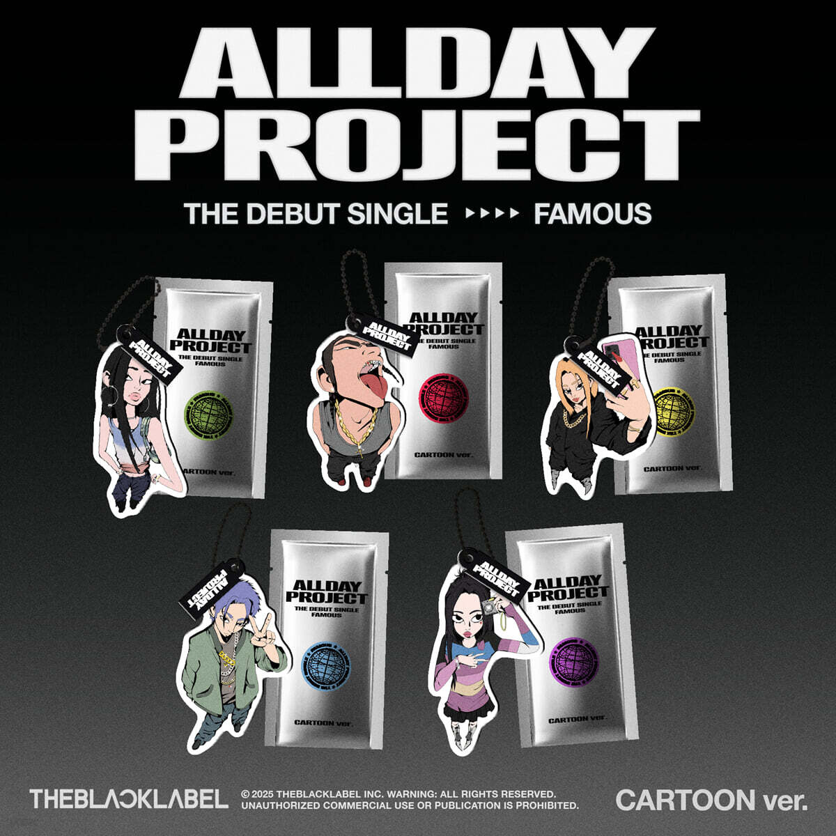 [PRE-ORDER] ALLDAY PROJECT - The Debut Single Album FAMOUS (CARTOON ver.) (Random Ver.) ALLDAY PROJECT  DKshop