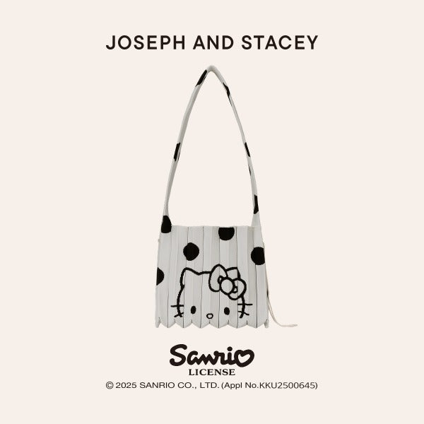 [JOSEPH AND STACEY X  SANRIO] Lucky Pleats Knit Crossbody Medium Dot Bag