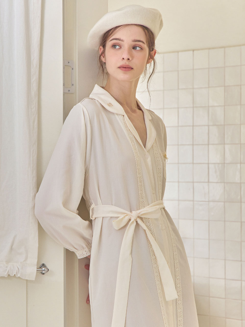 LUNALUZ WOMEN_Teah sandwashing shirt robe dress LUNALUZ  DKshop