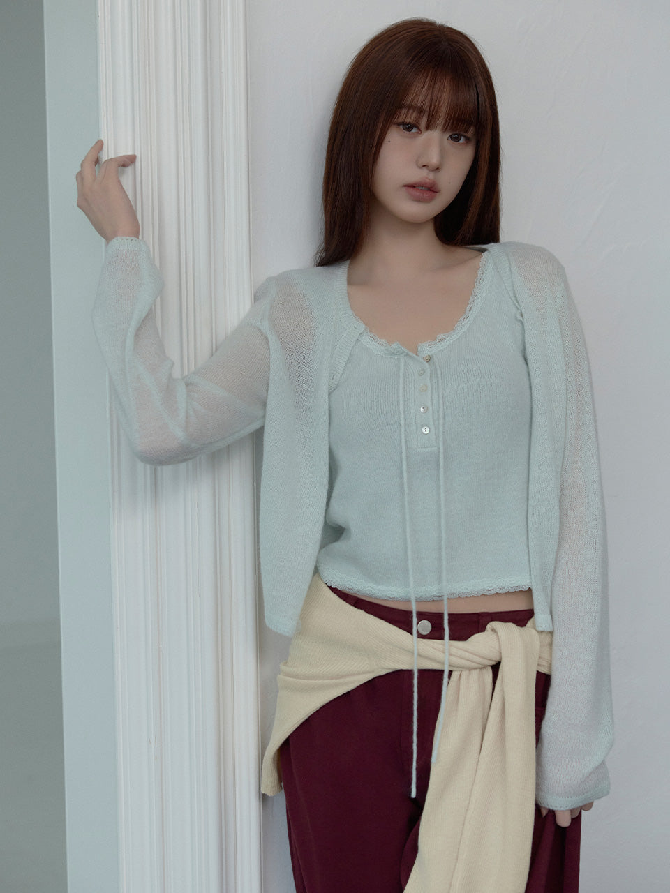 rolarola SCALLOP CARDIGAN SET MINT (Jang Wonyoung WEAR) rolarola  DKshop