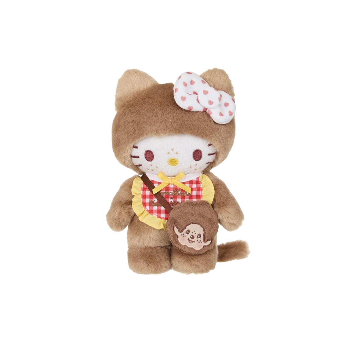 [Monchhichi X Hello Kitty] Gingham Check S Doll Brown Monchhichi  DKshop