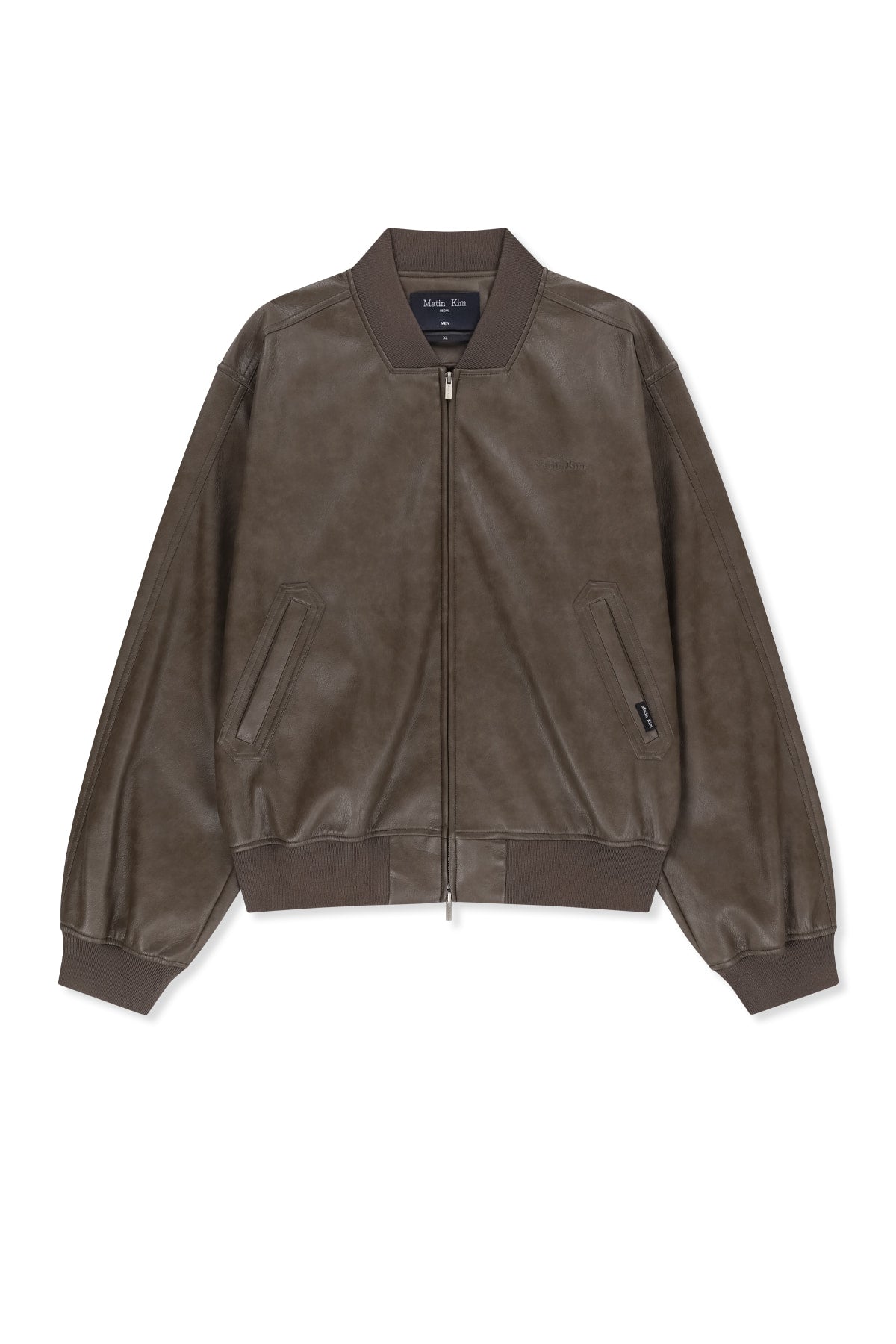 [Matin Kim X LEE KNOW] FAUX LEATHER RIB COLLAR BLOUSON Matin Kim  DKshop