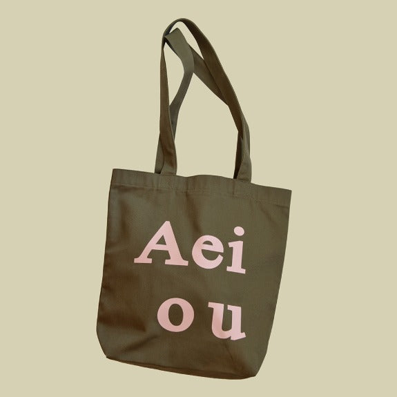 Aeiou Logo Bag (Cotton 100%) Pink Muhly Grass Aeiou  DKshop