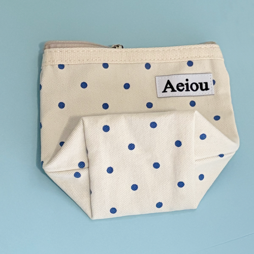 Aeiou Basic Pouch (M size) Candy Dot Blue Aeiou  DKshop