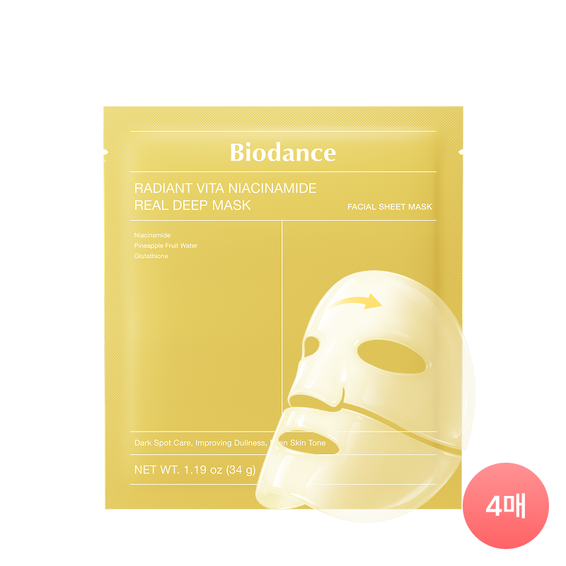 BIODANCE Radiant Vita Niacinamide Real Deep Mask 4ea (34g*4) Biodance  DKshop