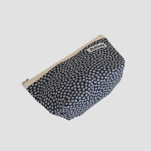 Aeiou Basic Pouch (L size) Flower Apron Navy Aeiou  DKshop