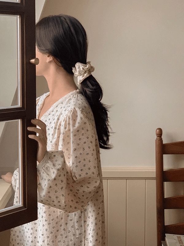 JUUNEEDU J'eu Daphne Scrunchie Long-Sleeve Pajama Set JUUNEEDU  DKshop