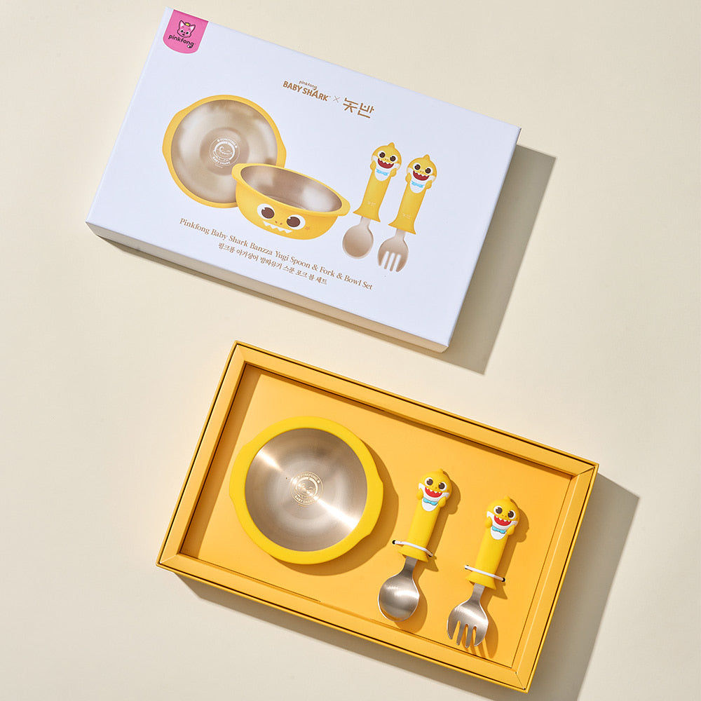 NOBBAN Bangjja Yugi Bronze Baby Shark Spoon Fork Bowl Set NOBBAN  DKshop