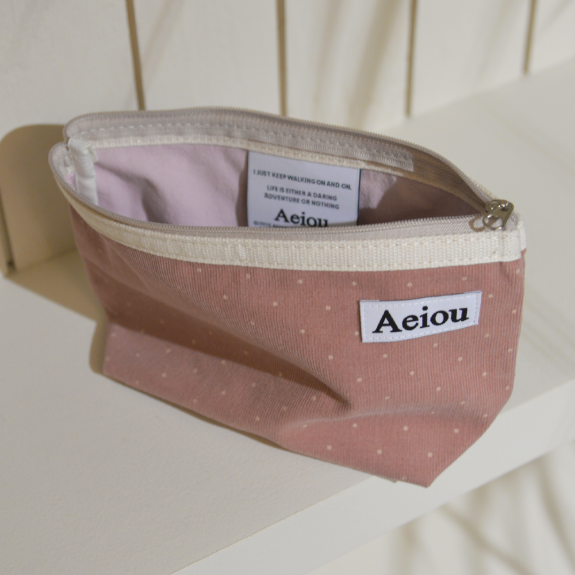 Aeiou Basic Pouch (L size) Little Dot Red Bean Latte Aeiou  DKshop