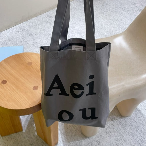 Aeiou Logo Bag (Cotton 100%) City Gray Aeiou  DKshop